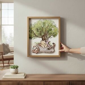 NIB 3-D Disney Winnie the Pooh Wall Art, WInnie and best friend Piglet